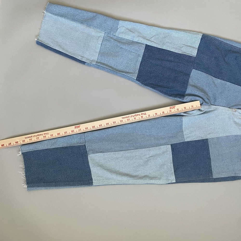 Hollister High Rise Jeans Patchwork Light Blue Women's Sz 9R W29 L27 Frayed Hem - Picture 10 of 15
